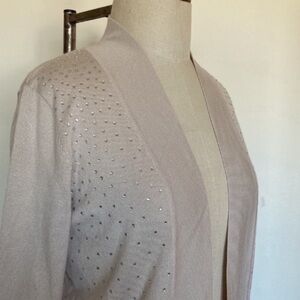 Ronni Nicole cropped cardigan, rhinestones, three-quarter length sleeves, M